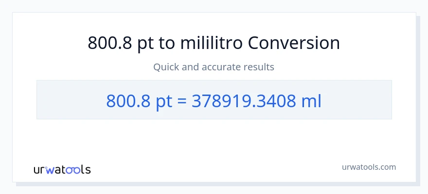 800.8 Pints patungong mga mililitro na conversion