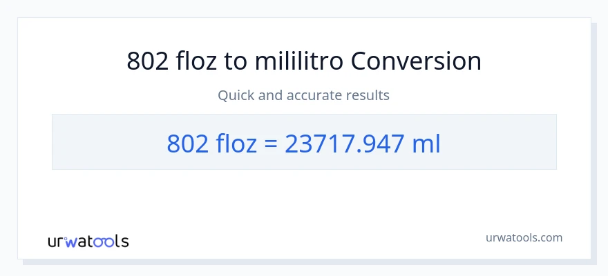 802 mga onsa ng likido patungong mga mililitro na conversion