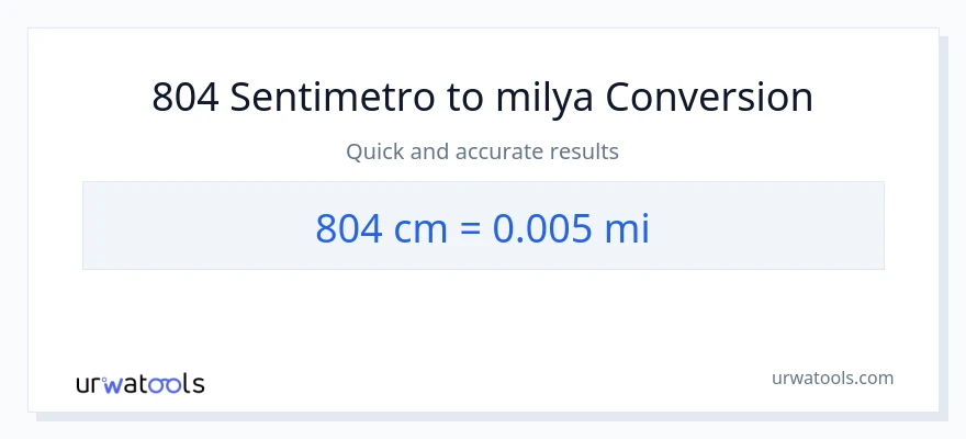 804 Mga Sentimetro patungong milya na conversion