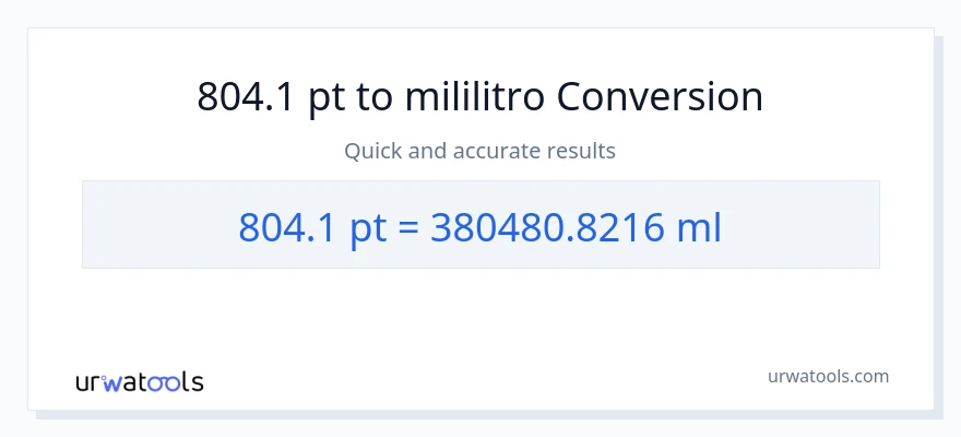 804.1 Pints patungong mga mililitro na conversion