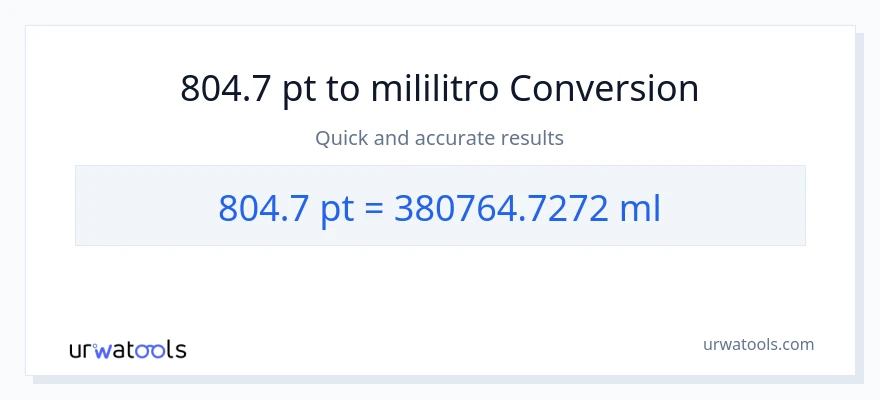 804.7 Pints patungong mga mililitro na conversion