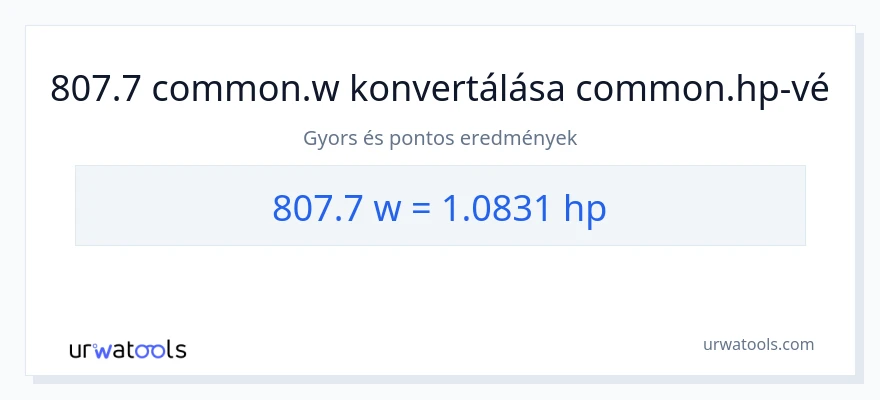 807.7 watt - lóerő konverzió