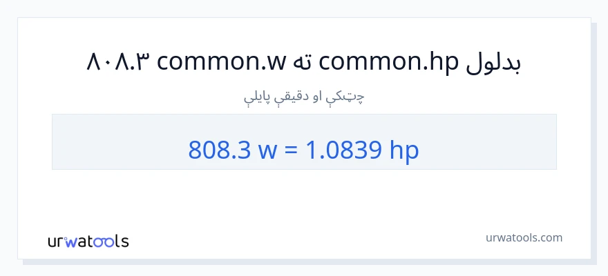808.3 واټونه ته هارس پاور بدلون