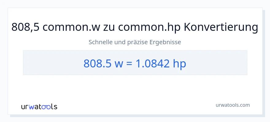 808.5 Watt zu PS Umwandlung