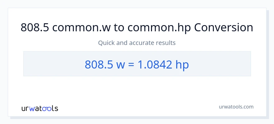 808.5 watts to horsepower conversion