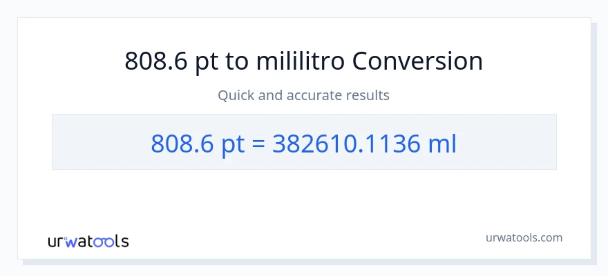 808.6 Pints patungong mga mililitro na conversion