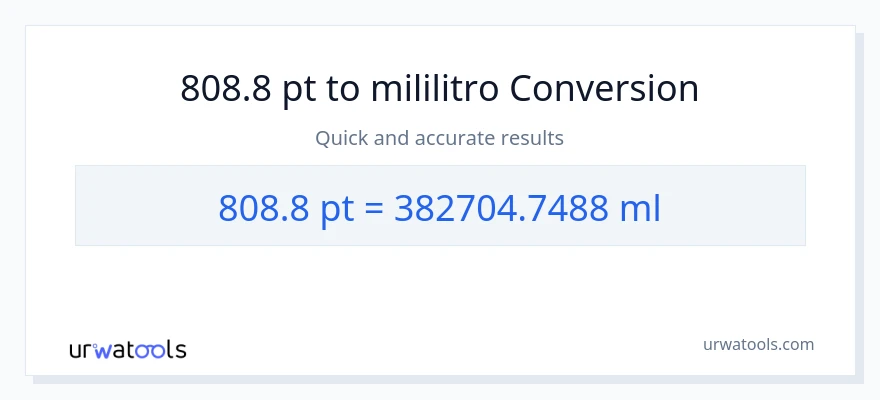 808.8 Pints patungong mga mililitro na conversion