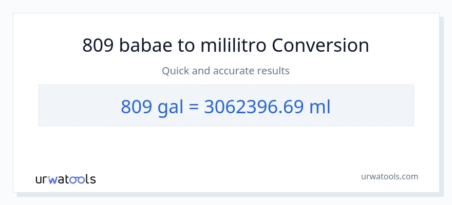 809 Mga galon patungong mga mililitro na conversion