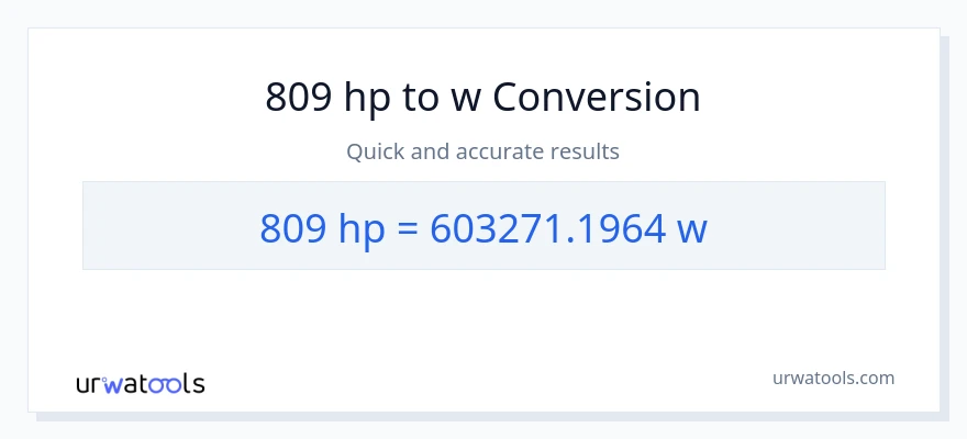 809 lakas-kabayo patungong watts na conversion