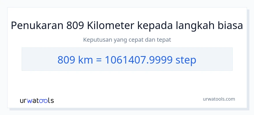 809 Kilometer to steps conversion