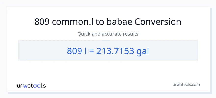 809 Liters patungong Mga galon na conversion