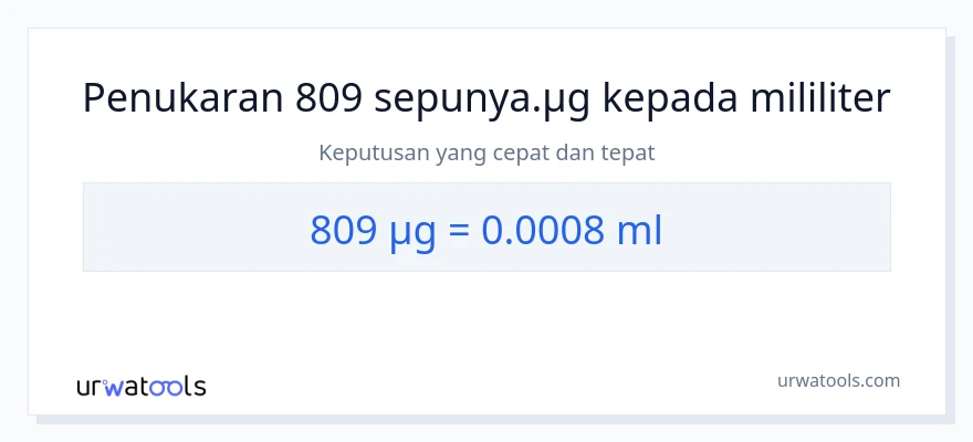 809 micrograms to milliliters conversion