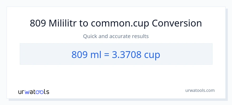 Konverze z mililitrů na šálky: 809