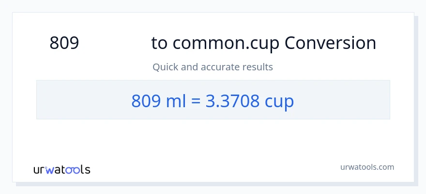 การแปลง 809 มิลลิลิตร เป็น ถ้วย