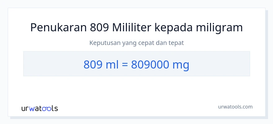 809 milliliters to milligrams conversion