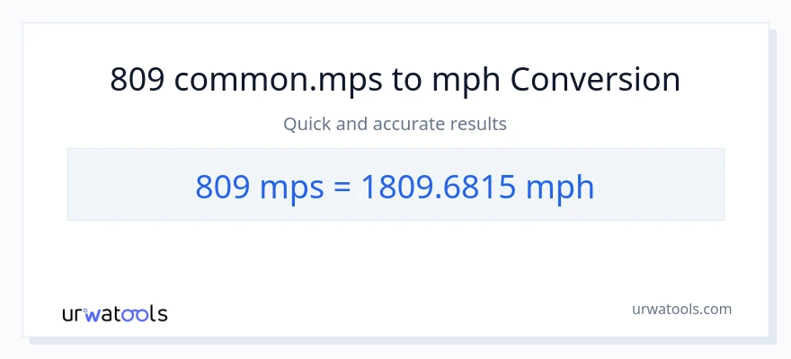 809 Meters Per Second patungong milya kada oras na conversion