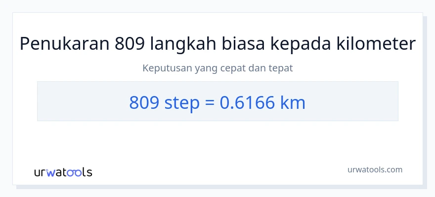 809 steps to Kilometer conversion