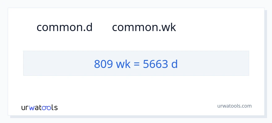 تبدیل 809 هفته‌ها به روزها