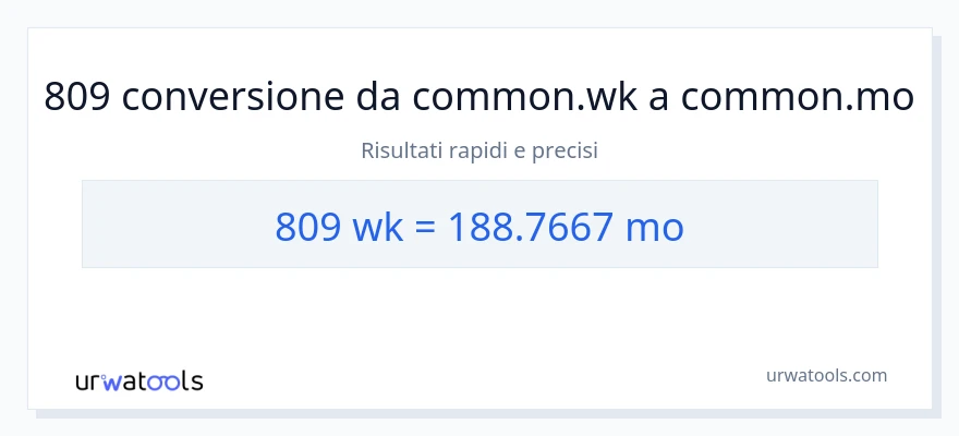 Conversione da 809 settimane a mesi
