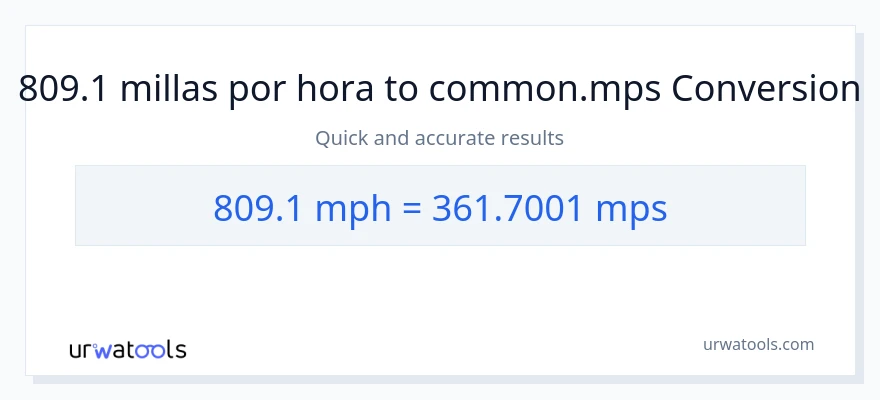 Conversión de 809.1 millas por hora a Meters Per Second