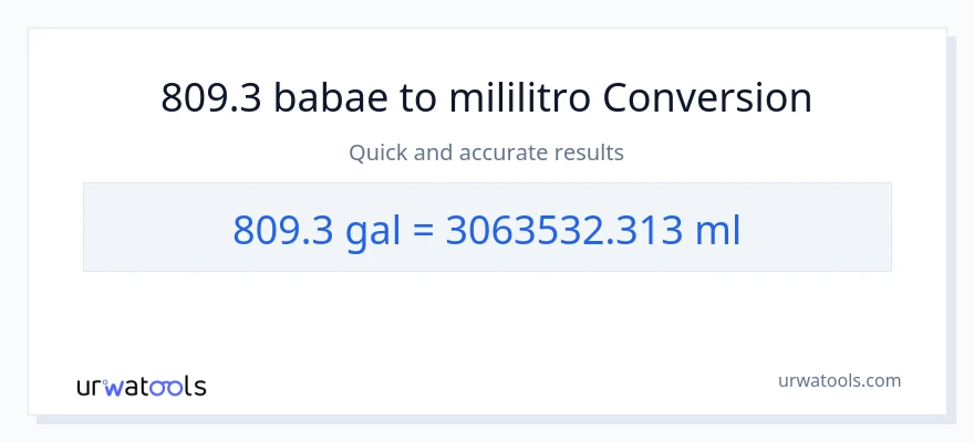 809.3 Mga galon patungong mga mililitro na conversion