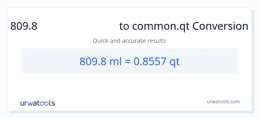 809.8 മില്ലിലിറ്റർ ൽ നിന്ന് Quarts ലേക്ക് പരിവർത്തനം