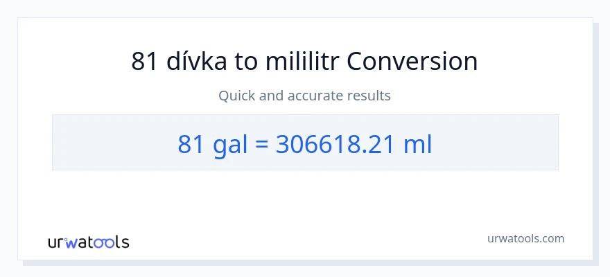Konverze z Galony na mililitrů: 81
