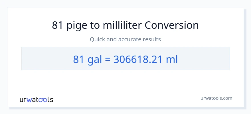 81 Galloner til milliliter konvertering