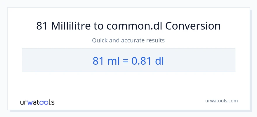 Conversion 81 millilitres vers Dls