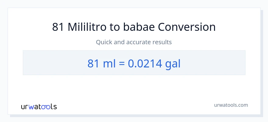81 mga mililitro patungong Mga galon na conversion