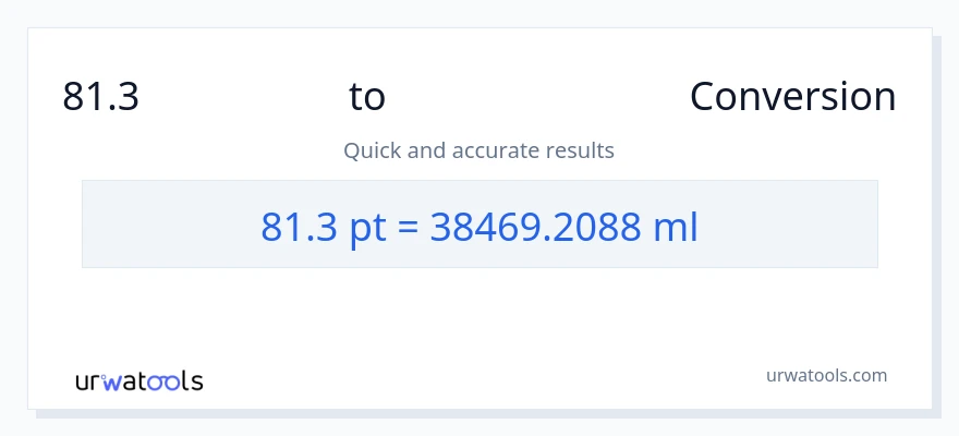 81.3 Pints ൽ നിന്ന് മില്ലിലിറ്റർ ലേക്ക് പരിവർത്തനം