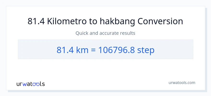 81.4 Kilometro patungong mga hakbang na conversion