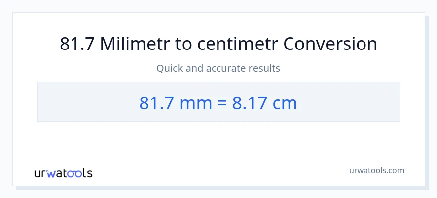 Konverze z milimetry na Centimetry: 81.7