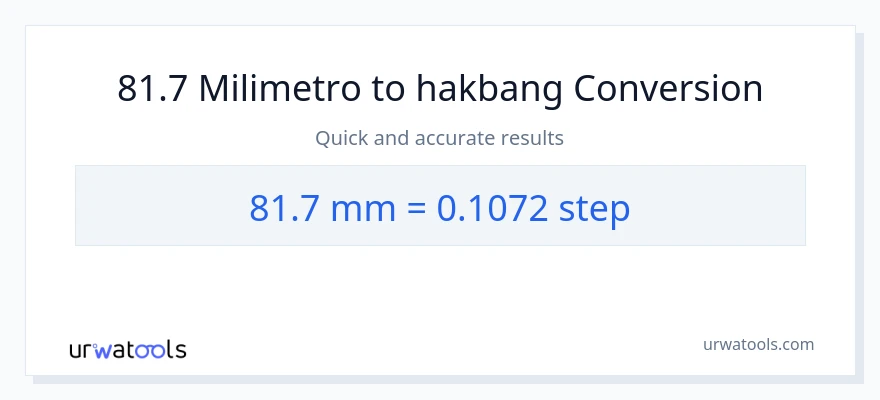 81.7 milimetro patungong mga hakbang na conversion