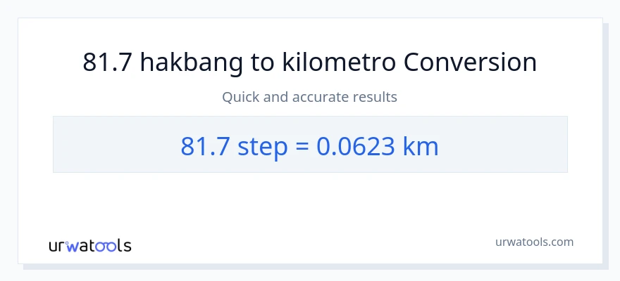 81.7 mga hakbang patungong Kilometro na conversion