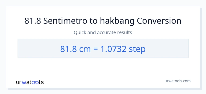 81.8 Mga Sentimetro patungong mga hakbang na conversion