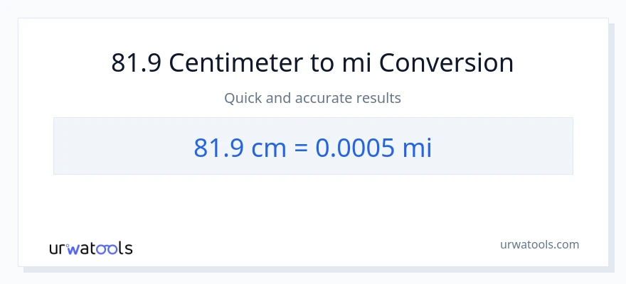81.9 Centimeter til miles konvertering