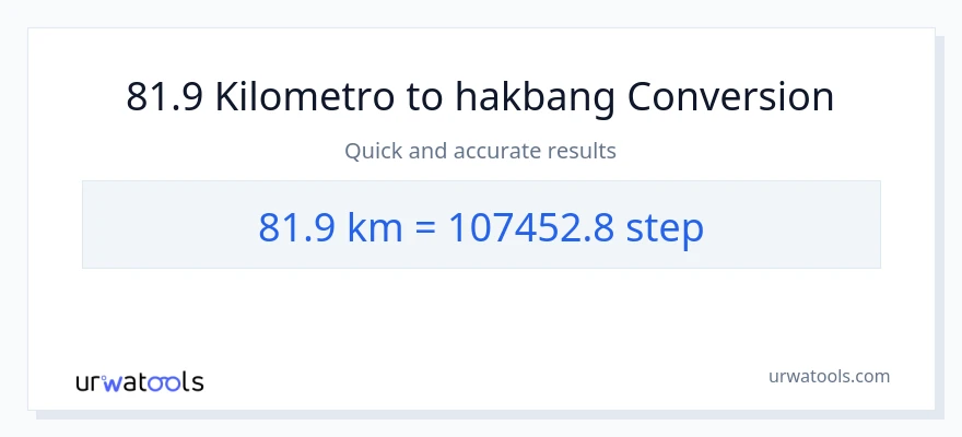 81.9 Kilometro patungong mga hakbang na conversion