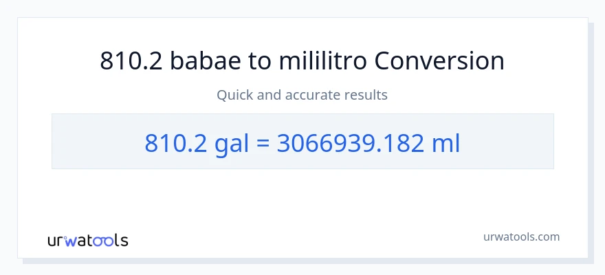 810.2 Mga galon patungong mga mililitro na conversion