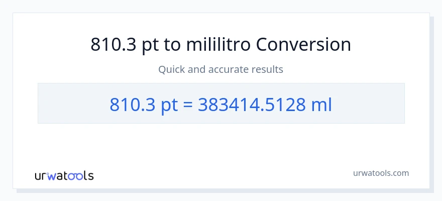 810.3 Pints patungong mga mililitro na conversion