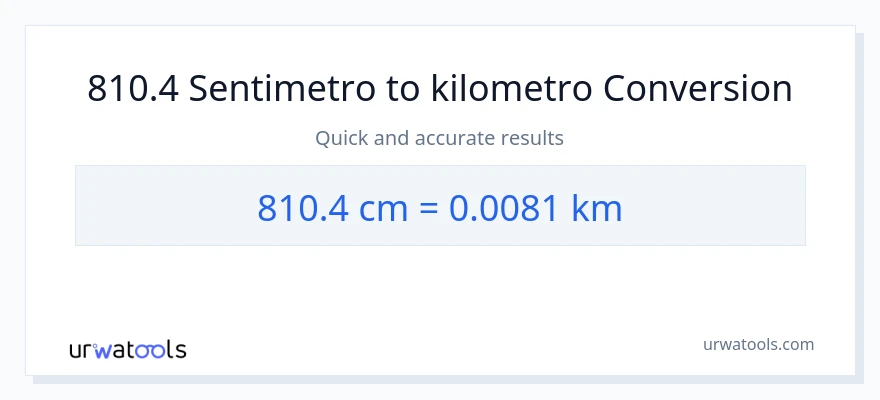 810.4 Mga Sentimetro patungong Kilometro na conversion