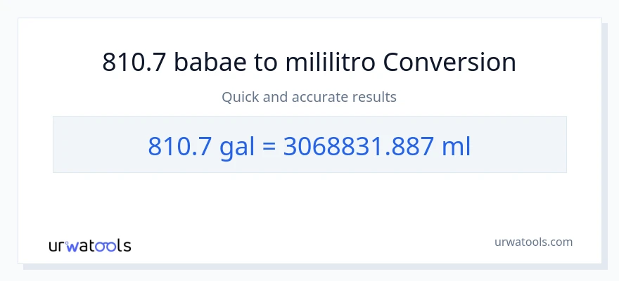 810.7 Mga galon patungong mga mililitro na conversion