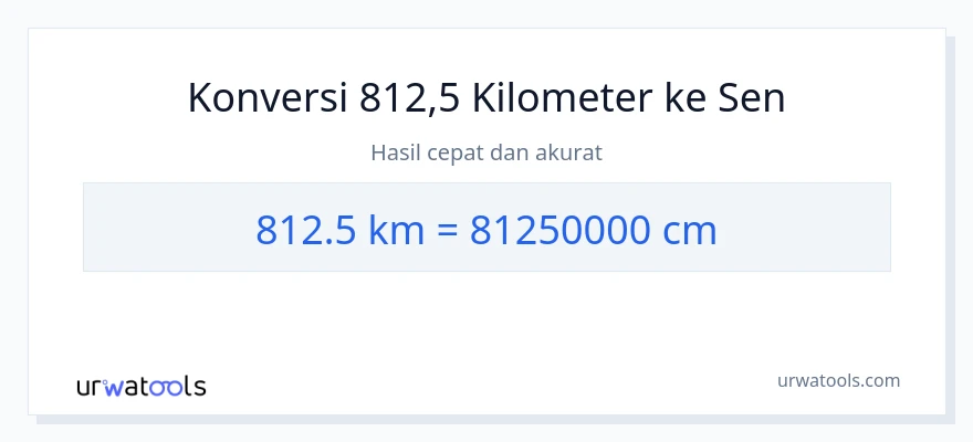 Konversi 812.5 kilometer ke Sentimeter