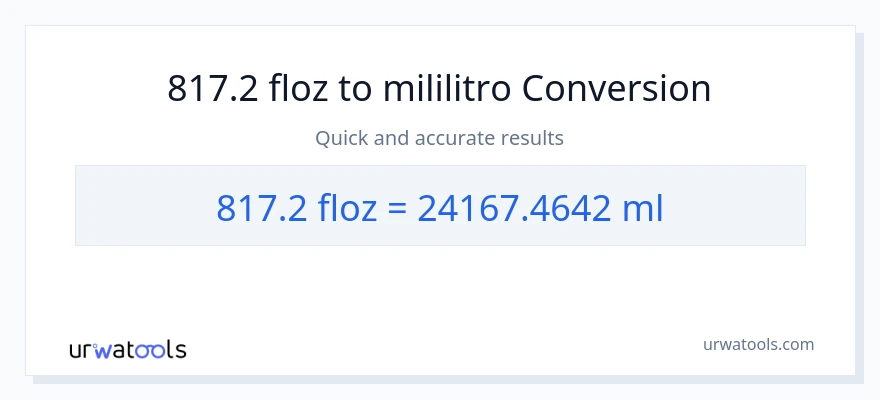 817.2 mga onsa ng likido patungong mga mililitro na conversion