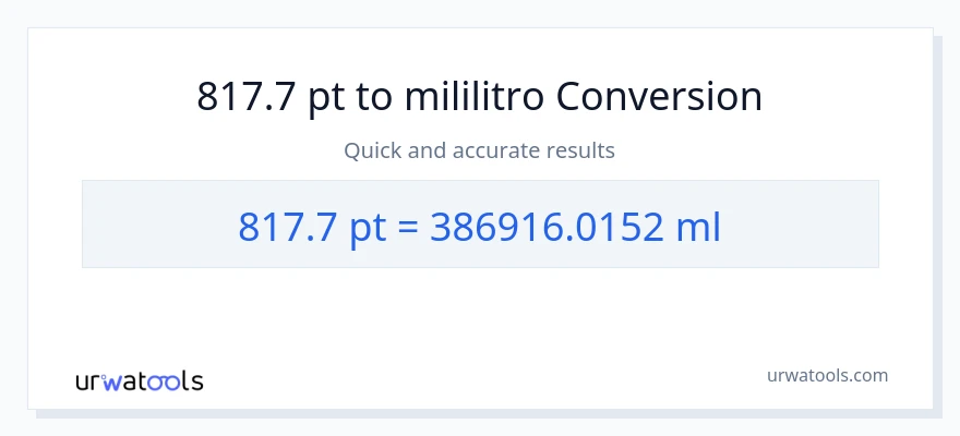 817.7 Pints patungong mga mililitro na conversion