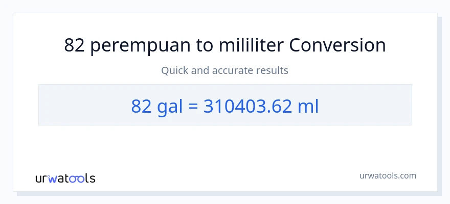 Penukaran 82 Galon kepada mililiter