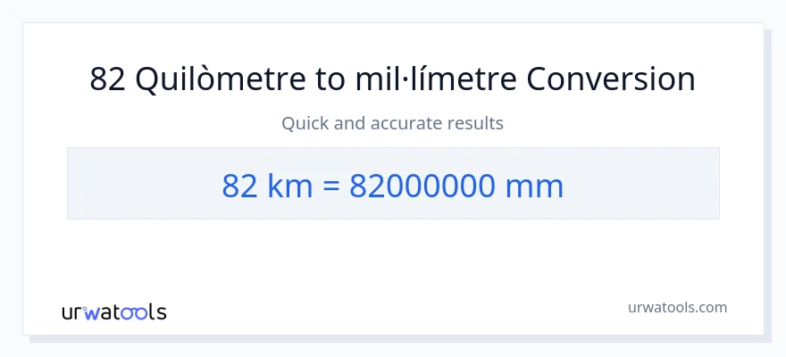 Conversió de 82 Quilòmetres a mil·límetres