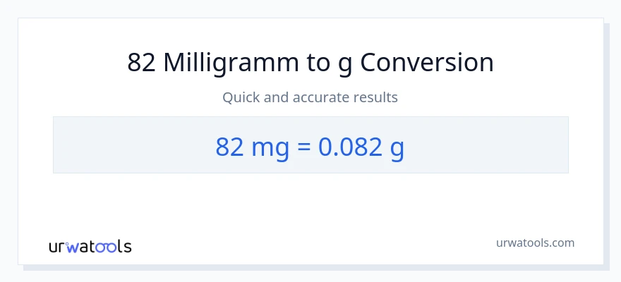 82 Milligramm zu Gramm Umwandlung
