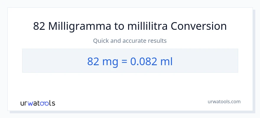 82 milligrammaa - millilitraa muunnos