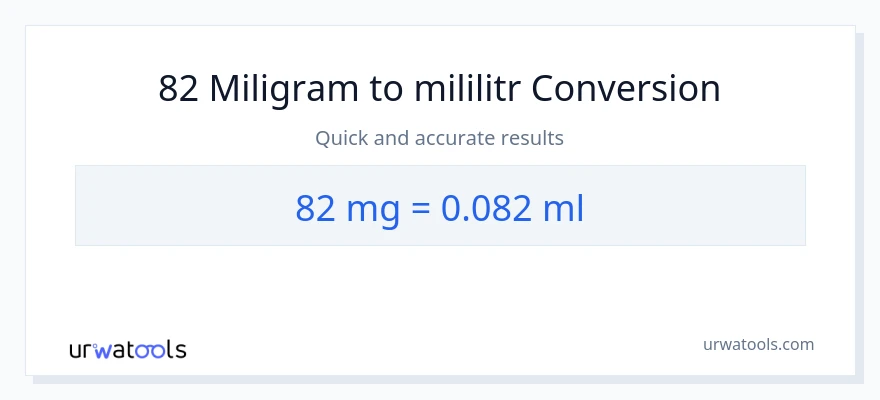 Konwersja 82 miligramy do mililitry